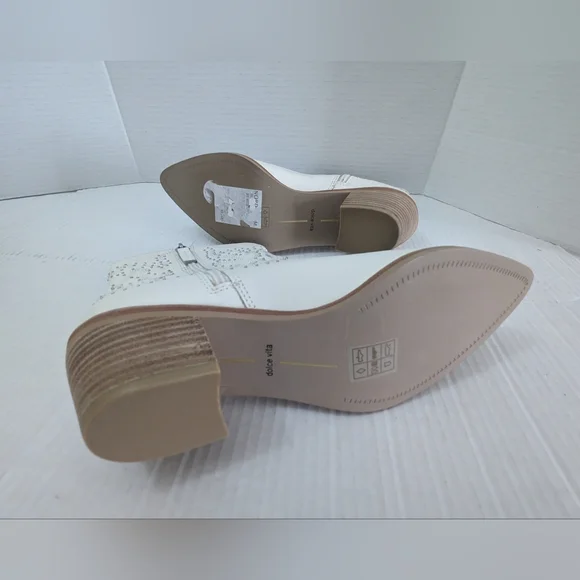 Dolce Vita Solow Stud Western Ivory Leather Boots Women's Size 8 1/2 NWOB - Picture 7 of 8